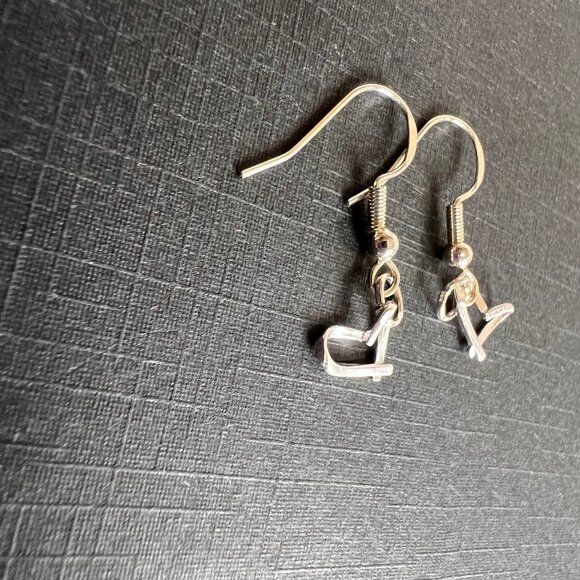 NEW 925 Sterling Silver Handmade Heart Earrings, Dainty Earrings, Heart Earrings - Picture 6 of 8